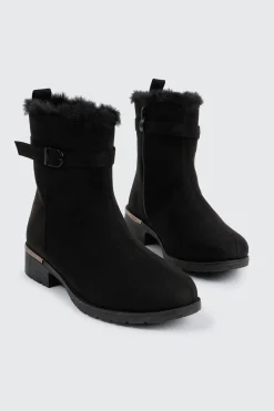 Faux Fur Lined Ankle Boots