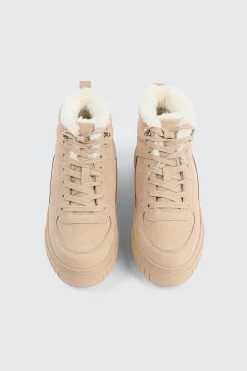 Faux Fur Lined High Top Sneakers