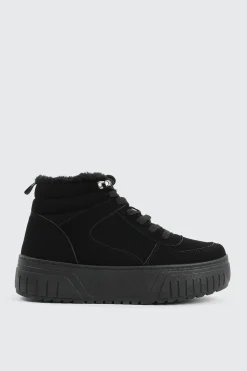 Faux Fur Lined High Top Sneakers
