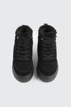 Faux Fur Lined High Top Sneakers