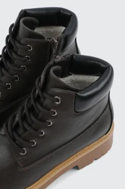 Faux Fur Lined Hiker Boots