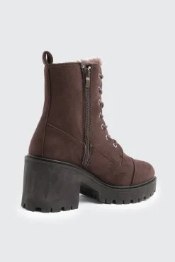 Faux Fur Lined Lace Up Boots