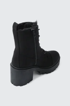 Faux Fur Lined Lace Up Boots