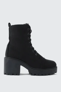 Faux Fur Lined Lace Up Boots