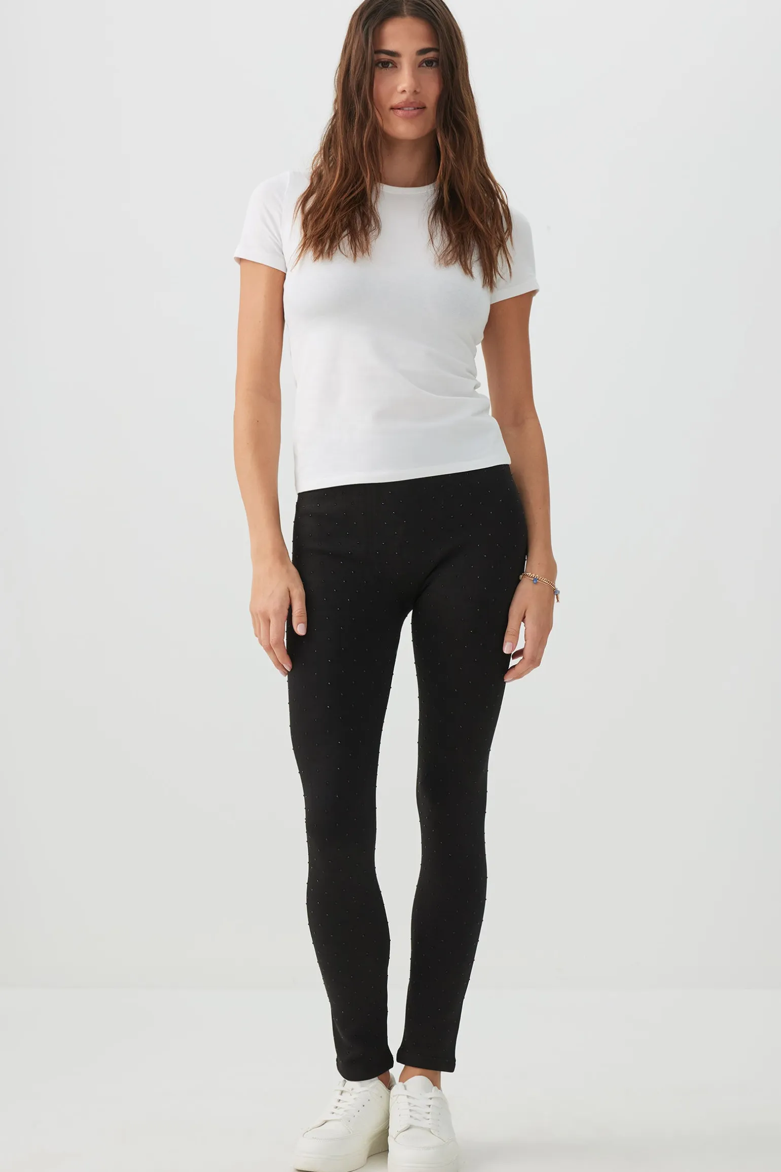 Faux Fur Lined Studded Leggings