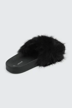 Faux Fur Pool Slides Sandals