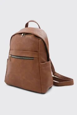 Faux Leather Backpack
