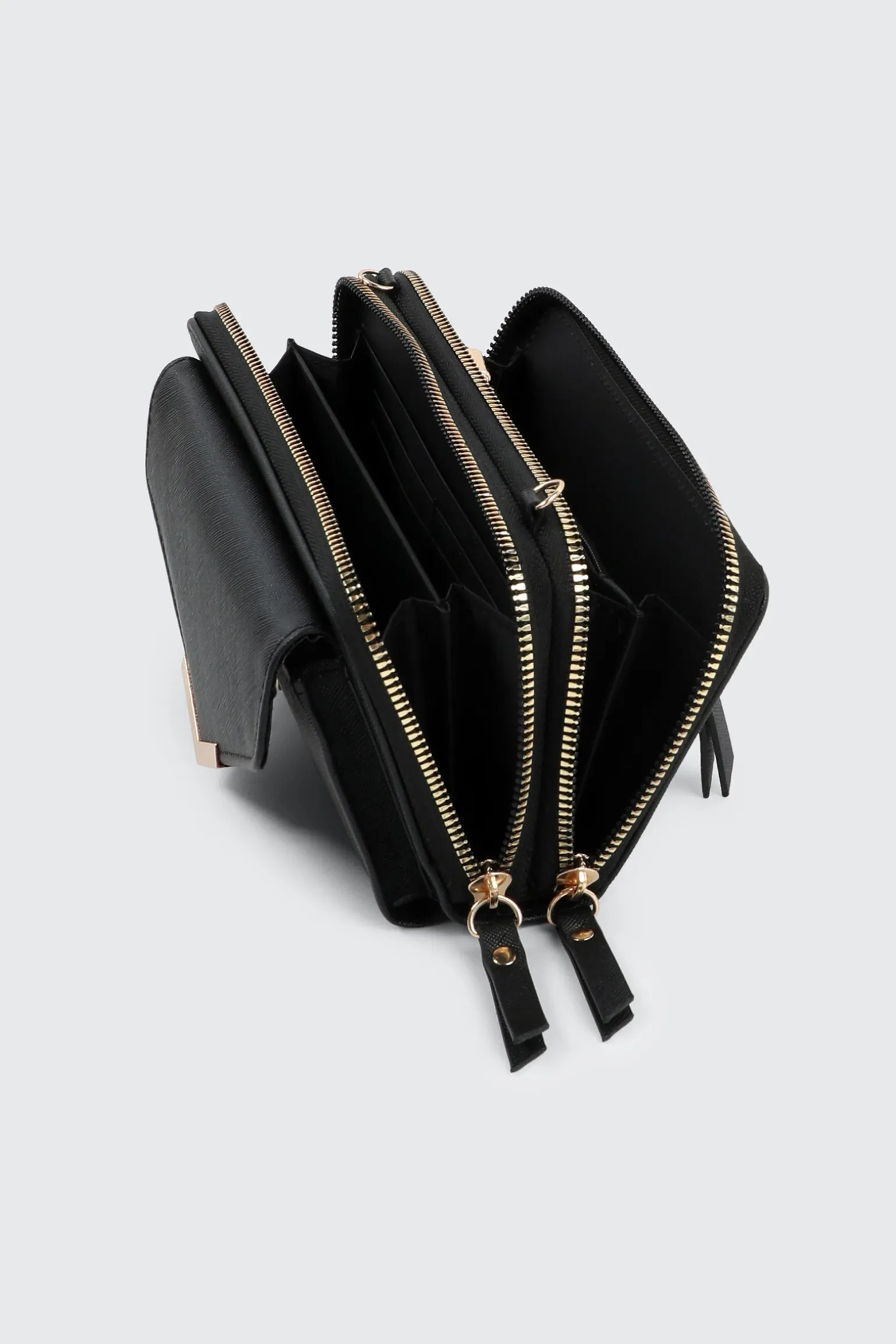 Faux Leather Crossbody Wallet