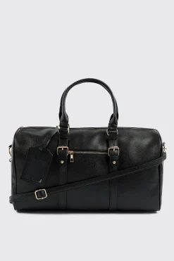 Faux Leather Duffle Bag