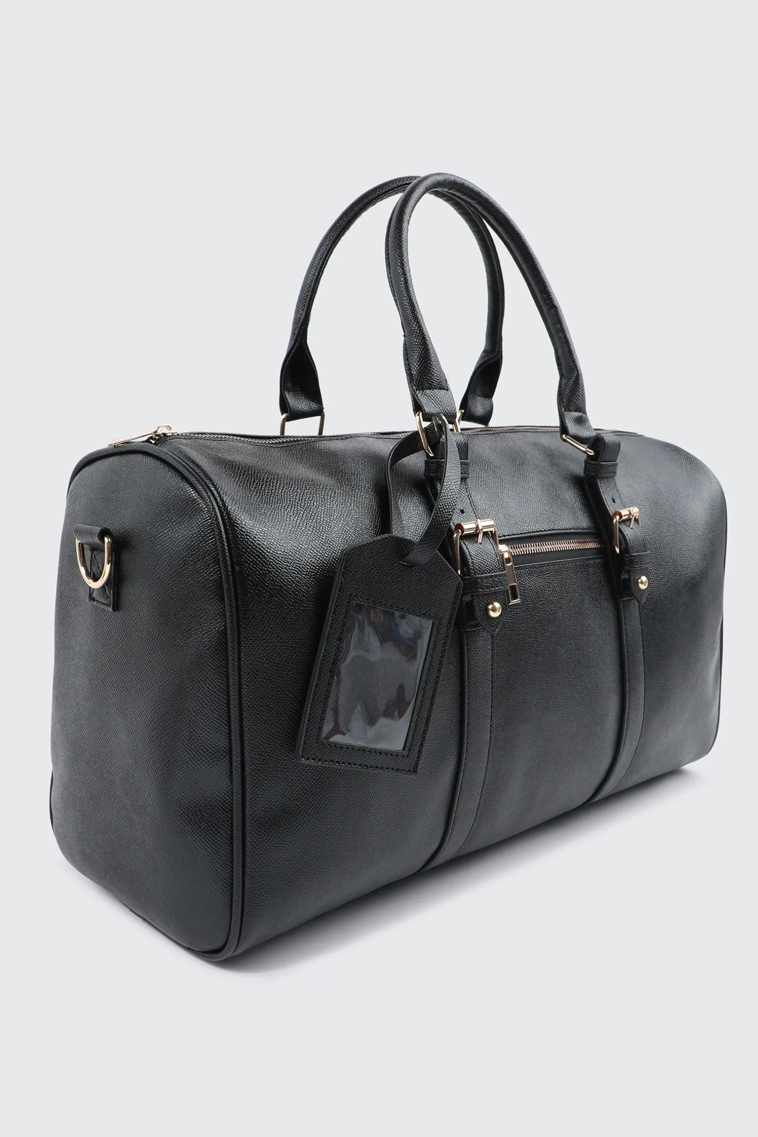 Faux Leather Duffle Bag