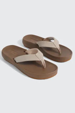 Faux Leather Flat Sandals