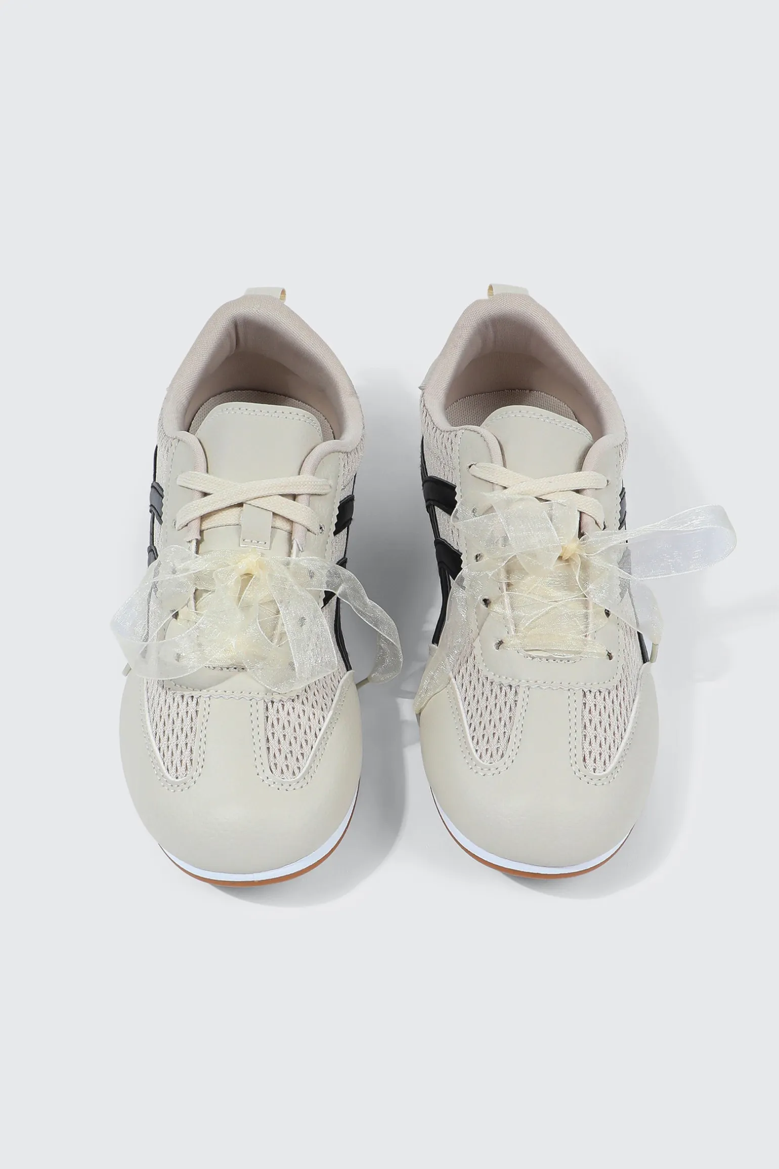 Faux Leather & Mesh Sneakers