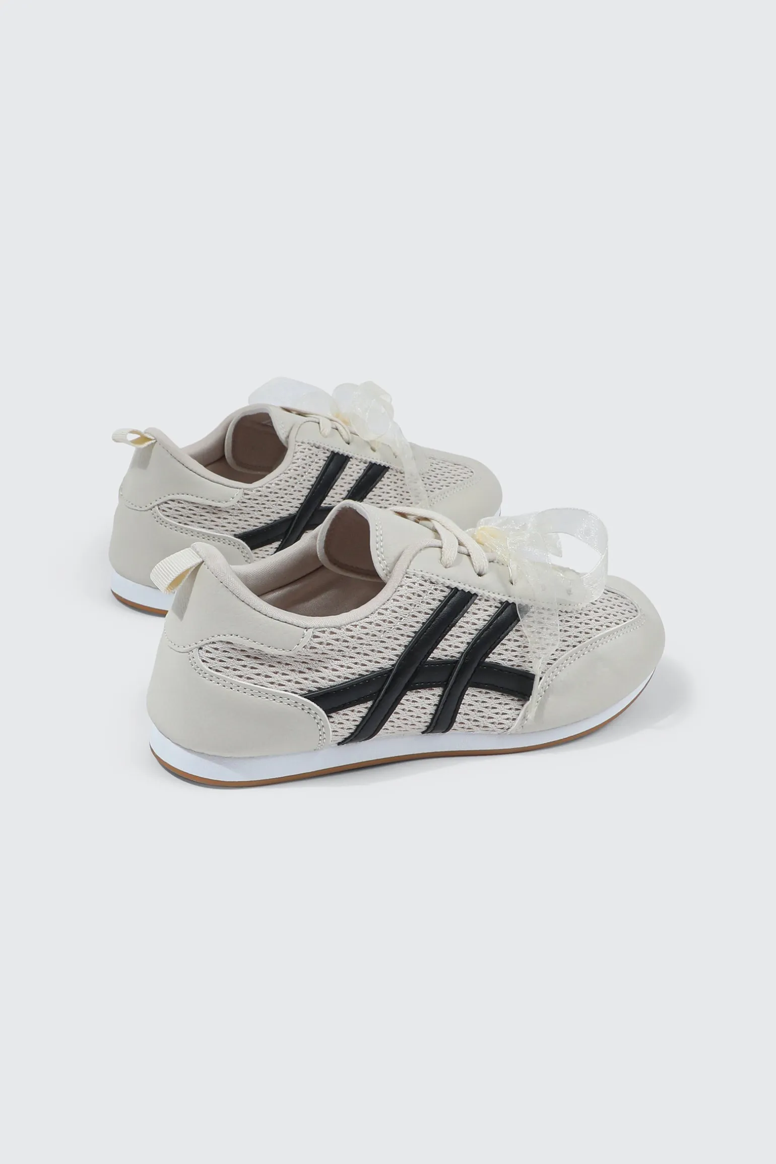 Faux Leather & Mesh Sneakers