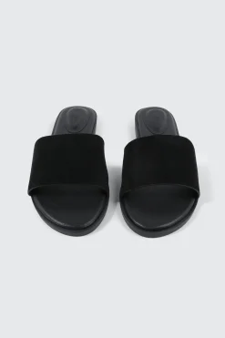 Faux Leather One Band Flat Sandals
