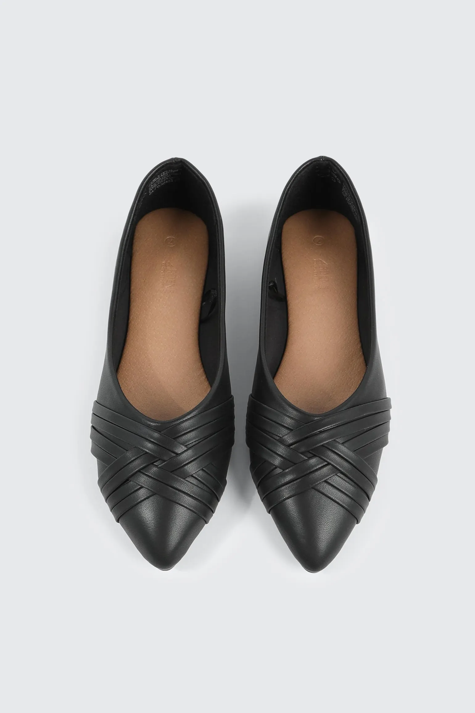 Faux Leather Pointed Toe Ballet Flats