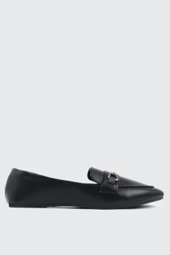 Faux Leather Pointed Toe Loafers