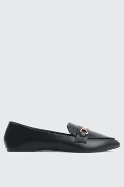 Faux Leather Pointed Toe Loafers