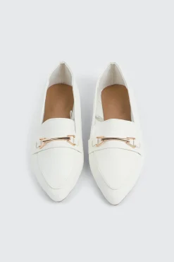 Faux Leather Pointed Toe Loafers