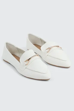 Faux Leather Pointed Toe Loafers