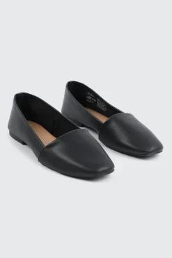 Faux Leather Round Toe Loafers
