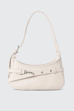 Faux Leather Shoulder Bag with Buckle Strap