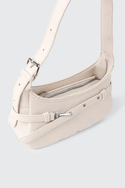 Faux Leather Shoulder Bag with Buckle Strap