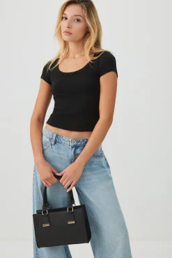 Faux leather Small Structured Handbag