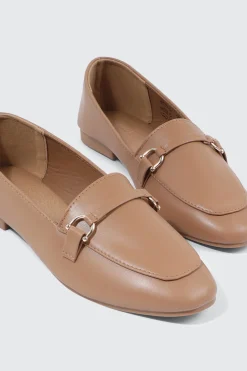 Faux Leather Square Toe Loafers