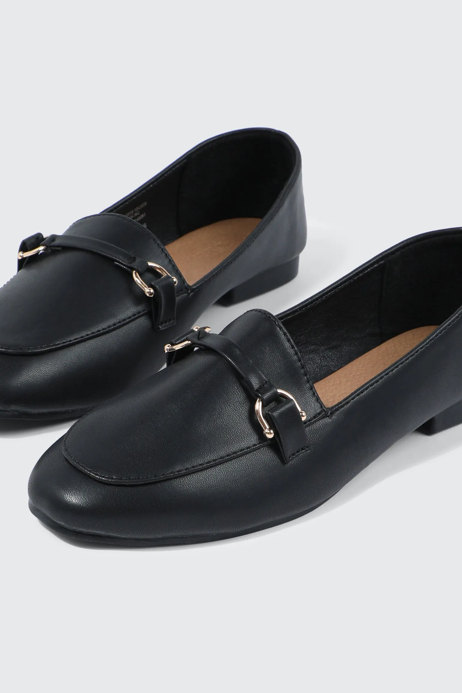 Faux Leather Square Toe Loafers