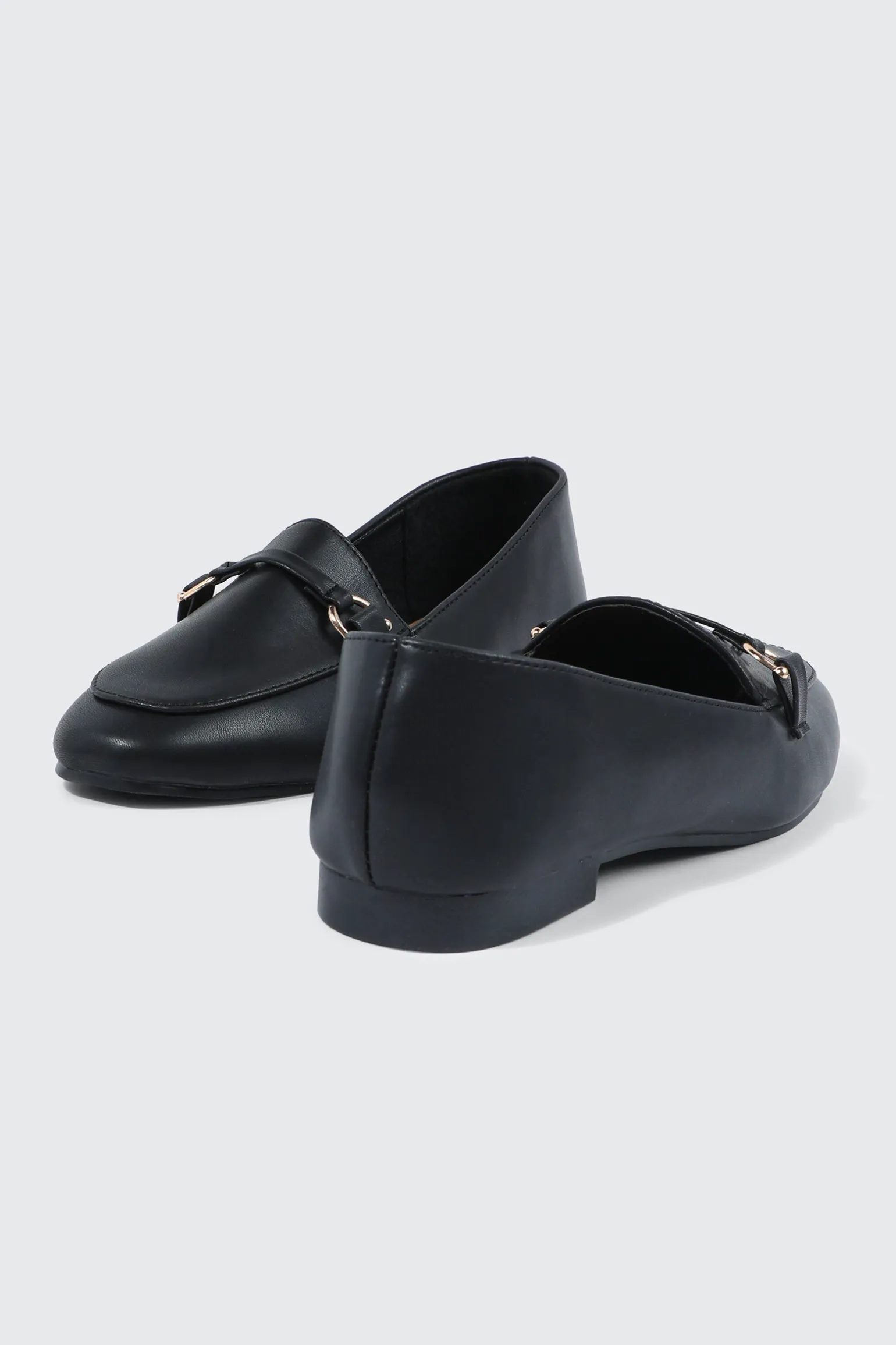 Faux Leather Square Toe Loafers
