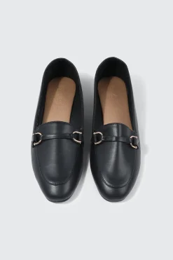 Faux Leather Square Toe Loafers
