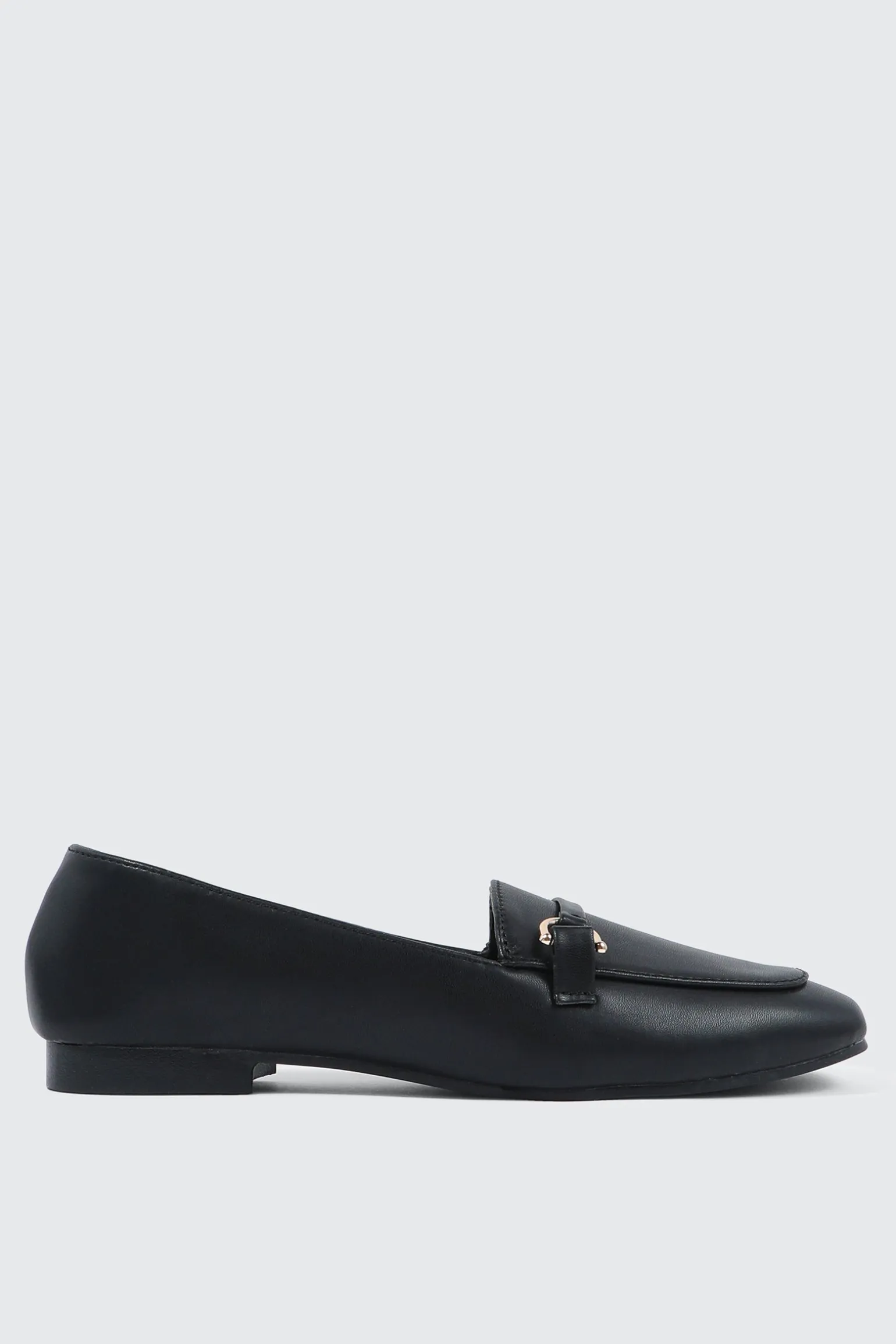 Faux Leather Square Toe Loafers