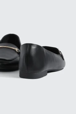 Faux Leather Square Toe Loafers