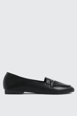 Faux Leather Square Toe Loafers