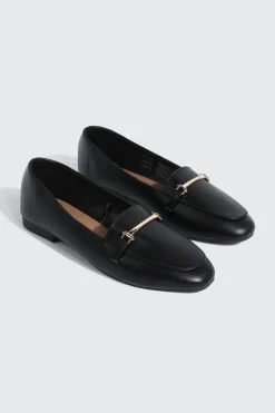 Faux Leather Square Toe Loafers