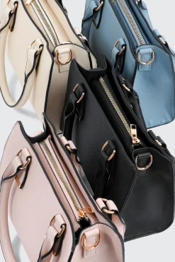 Faux Leather Structured Handbag