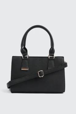 Faux Leather Structured Handbag