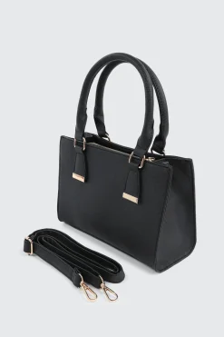 Faux Leather Structured Handbag