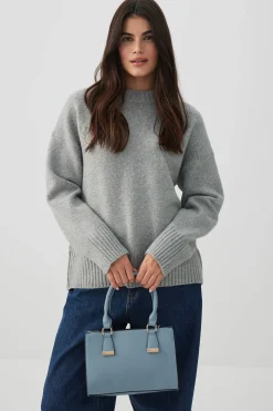 Faux Leather Structured Handbag