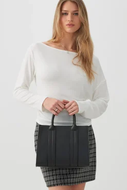 Faux leather Structured Handbag