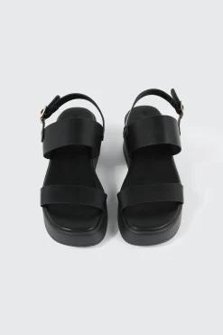 Faux Leather Wedge Sandals