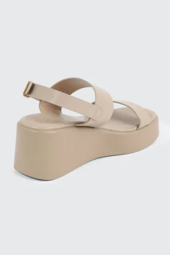 Faux Leather Wedge Sandals