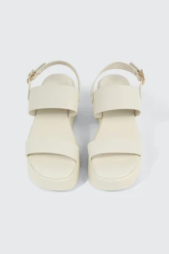 Faux Leather Wedge Sandals
