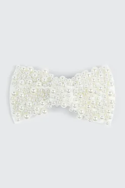 Faux Pearl Bow Hair Clip