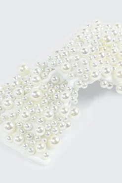 Faux Pearl Bow Hair Clip