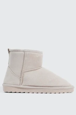 Faux Sheepskin Ankle Boots