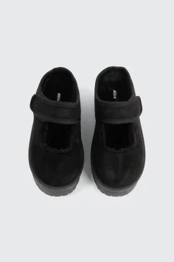 Faux Sheepskin Mary Janes