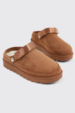 Faux Sheepskin Mules