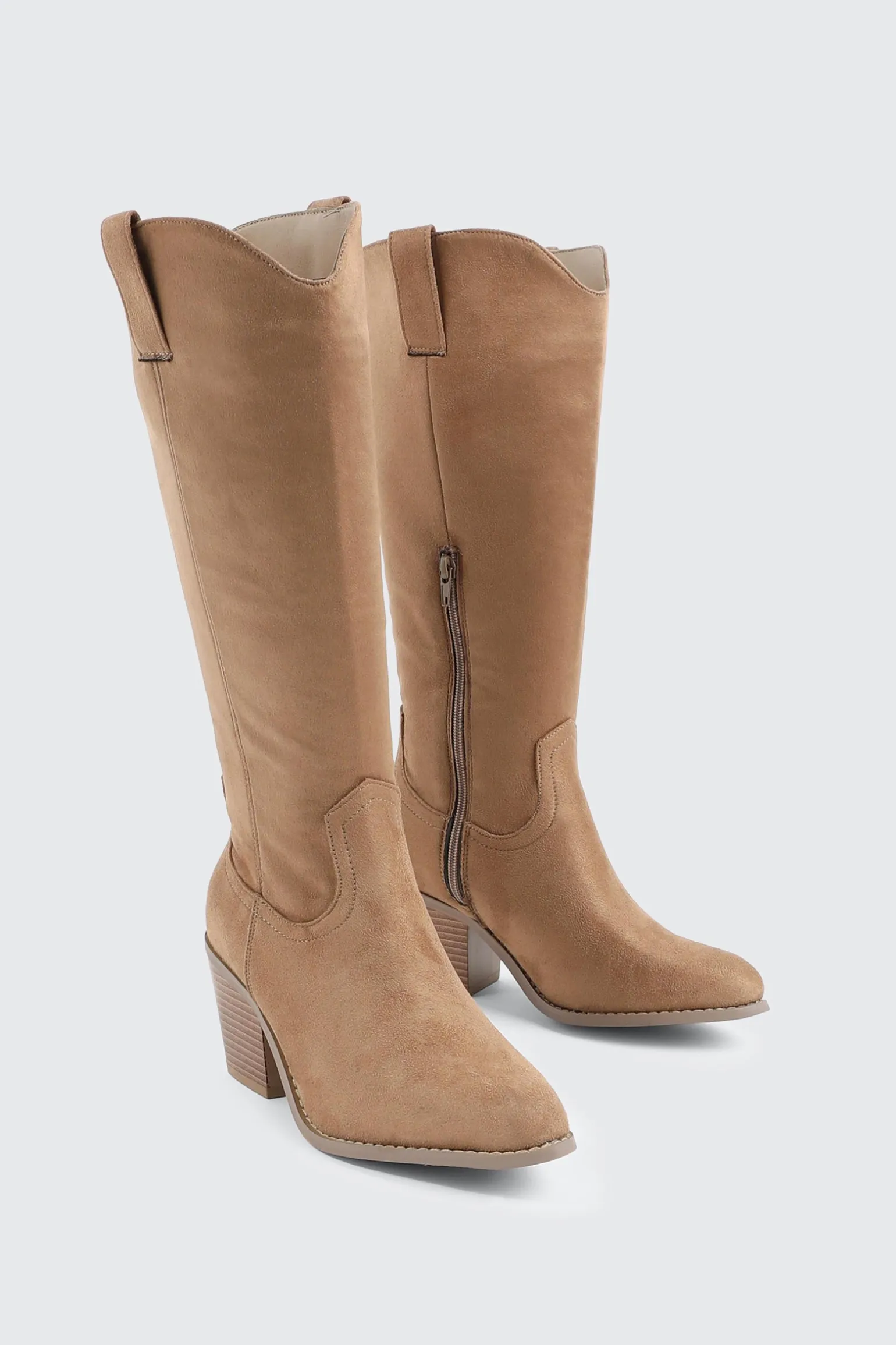 Faux Suede Cowboy Boots