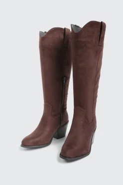 Faux Suede Cowboy Boots